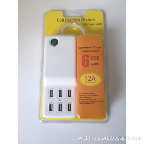 6 Port Family-Charger Multi-Port Desktop Charger